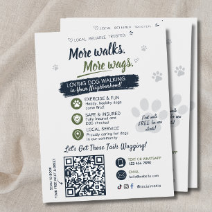 Honden Uitlaten Pet Sitting Zakenvliegers QR Code Flyer