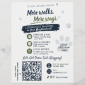 Honden Uitlaten Pet Sitting Zakenvliegers QR Code Flyer (Voorkant)
