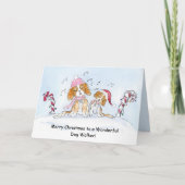 Honden uitlaten Prettig Kerstfeest CKCS Honden Kaart (Voorkant)