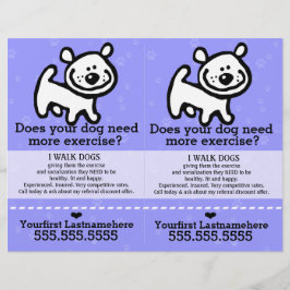 Honden uitlaten.Wandelen. 2 voor 1.Aanpasbaar. Flyer