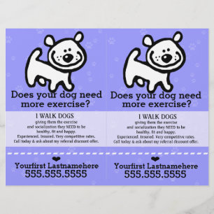 Honden uitlaten.Wandelen. 2 voor 1.Aanpasbaar. Flyer