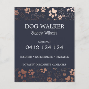 Honden Uitlater Pootafdruk Patroon Zakelijk Flyer