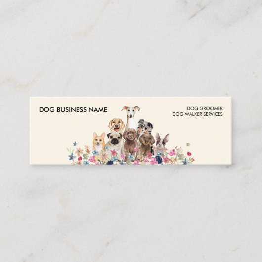 Honden Uitlater Verzorger huisdierverzorging Mini Visitekaartje (Voorkant)