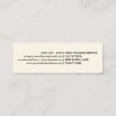 Honden Uitlater Verzorger huisdierverzorging Mini Visitekaartje (Achterkant)