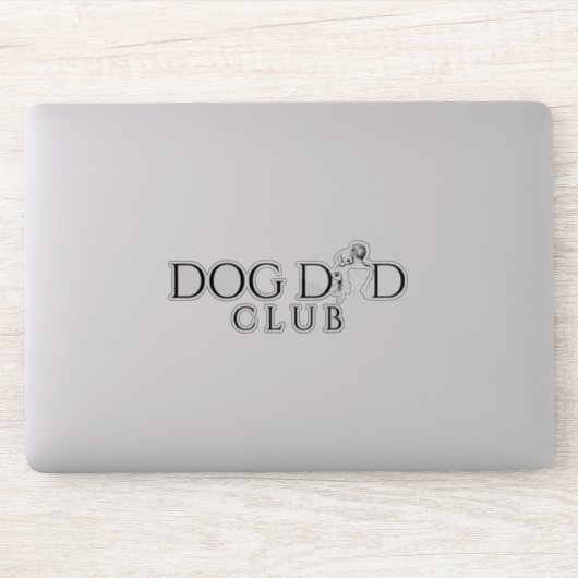 Honden Vader Club Minimal Lijn Kunst Sticker (Computer)
