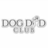 Honden Vader Club Minimal Lijn Kunst Sticker (Voorkant)