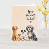 Honden Vaderdag Grafische Kaart (Gele Bloem)