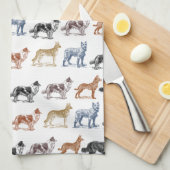Honden van alle soorten theedoek (Quarter Fold)