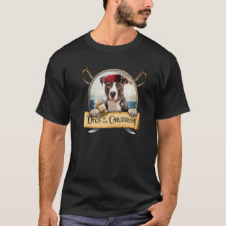 Honden van de Caribbean Leuk Grijs Wit Amerikaans T-shirt