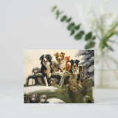 Honden van de Tree Boerderij Vintage Briefkaart (Staand voorkant)