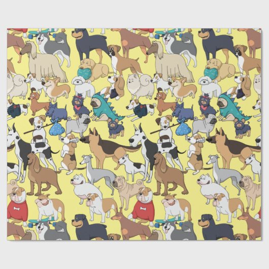 Honden van de wereld cadeaupapier (Vlak)