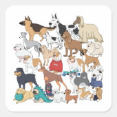 Honden van de wereld vierkante sticker (Voorkant)
