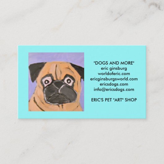honden van eric ginsburg visitekaartje (Voorkant)