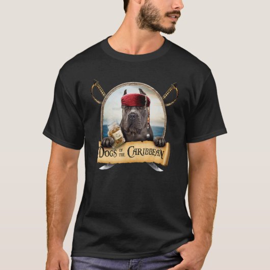 Honden van het Caraïbisch Kute Black Cane Corso T-shirt (Voorkant)