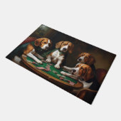 Honden van het ras Beagle die Poker spelen Kunst Deurmat (Schuin)