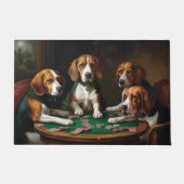 Honden van het ras Beagle die Poker spelen Kunst Deurmat (Voorkant)