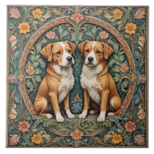 Honden van het Verborgen Bos Tegeltje (Voorkant)