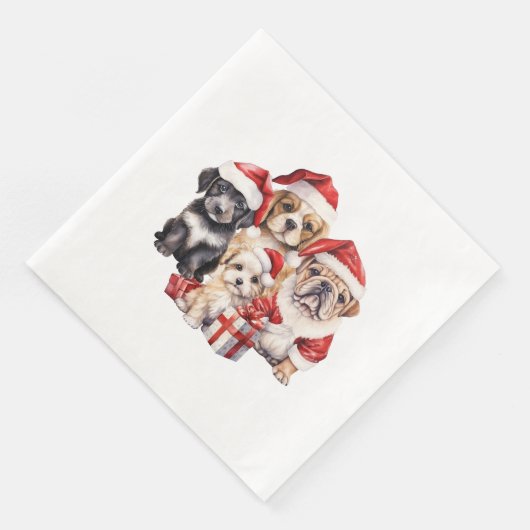 'Honden van Kerstmis' schattig hondenliefhebber Servet (Hoek)