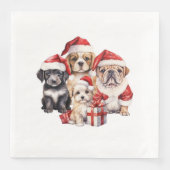 'Honden van Kerstmis' schattig hondenliefhebber Servet (Voorkant)