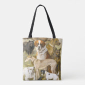 Honden van vroeger schattig tote bag (Achterkant)