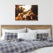 Honden vechten (door Frans Snyders) Canvas Afdruk (Insitu (Slaapkamer))