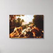 Honden vechten (door Frans Snyders) Canvas Afdruk (Voorkant)