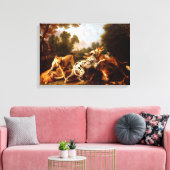 Honden vechten (door Frans Snyders) Canvas Afdruk (Insitu (Woonkamer))