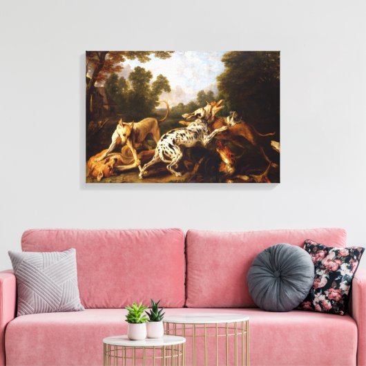 Honden vechten (door Frans Snyders) Canvas Afdruk (Insitu (Woonkamer))