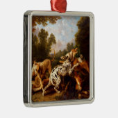 Honden vechten (door Frans Snyders) Metalen Ornament (Rechts)