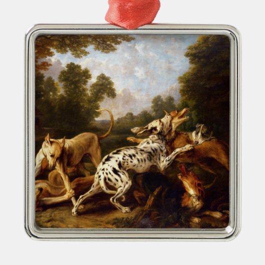 Honden vechten (door Frans Snyders) Metalen Ornament (Voorkant)