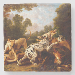 Honden vechten (door Frans Snyders) Stenen Onderzetter