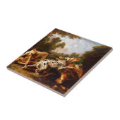 Honden vechten (door Frans Snyders) Tegeltje (Zijkant)