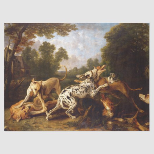 Honden vechten (door Frans Snyders) Tissuepapier (Voorkant)