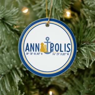 Honden Verankerd In Annapolis Kerst Ornament