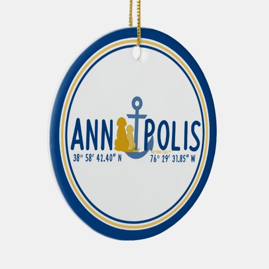 Honden Verankerd In Annapolis Kerst Ornament (Rechts)