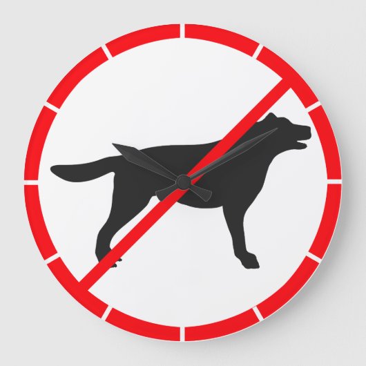 Honden verboden. grote klok (Voorkant)