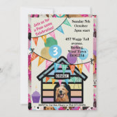 Honden verjaardagsfeestje puppy viering Uitnodigin Kaart (Voorkant)