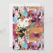 Honden verjaardagsfeestje puppy viering Uitnodigin Kaart (Achterkant)