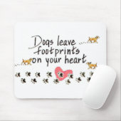 Honden Verlof handdrukken op ons hart met de naam Muismat (Met muis)