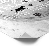 Honden verwelkomen mensen getolereerd grijs en wit poster (Hoek)