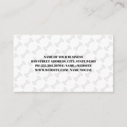 Honden Verwennen | Verzorgingsgereedschap Bedrijfs Visitekaartje (Achterkant)