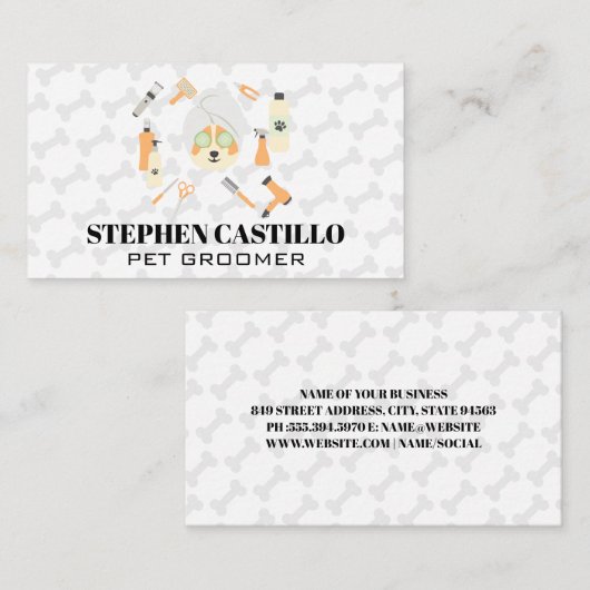 Honden Verwennen | Verzorgingsgereedschap Bedrijfs Visitekaartje (Voorkant / Achterkant)