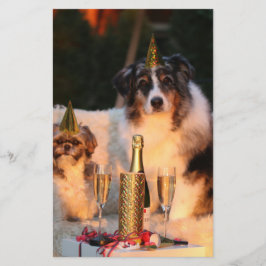 Honden vieren nieuwjaar briefpapier