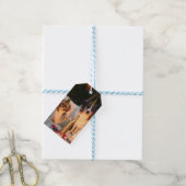 Honden vieren nieuwjaar cadeaulabel (Met Touw)