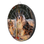 Honden vieren nieuwjaar dartbord (Voorkant Rechts)