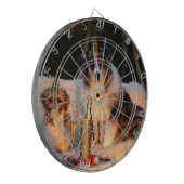 Honden vieren nieuwjaar dartbord (Voorkant Links)