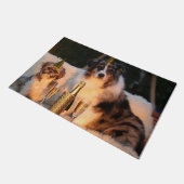 Honden vieren nieuwjaar deurmat (Schuin)