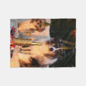 Honden vieren nieuwjaar fleece deken (Voorkant (Horizontaal))