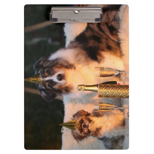 Honden vieren nieuwjaar klembord (Voorkant)
