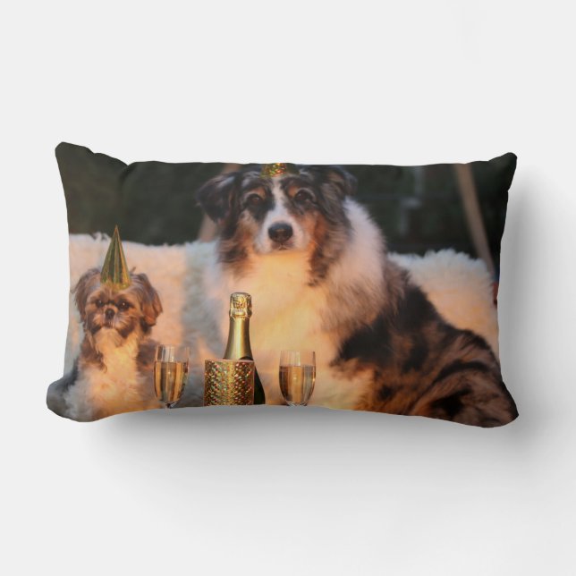 Honden vieren nieuwjaar kussen (Voorkant)